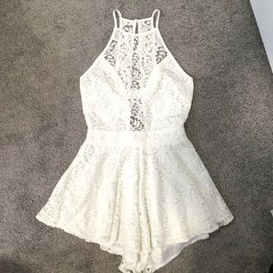 Off White Lace Romper